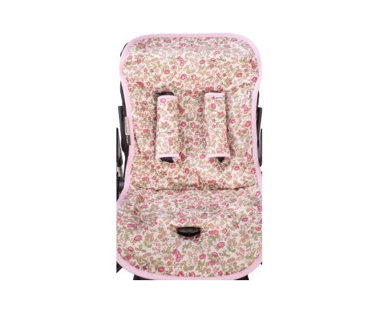 Хлопковый матрасик в коляску Mammie — флора сатин